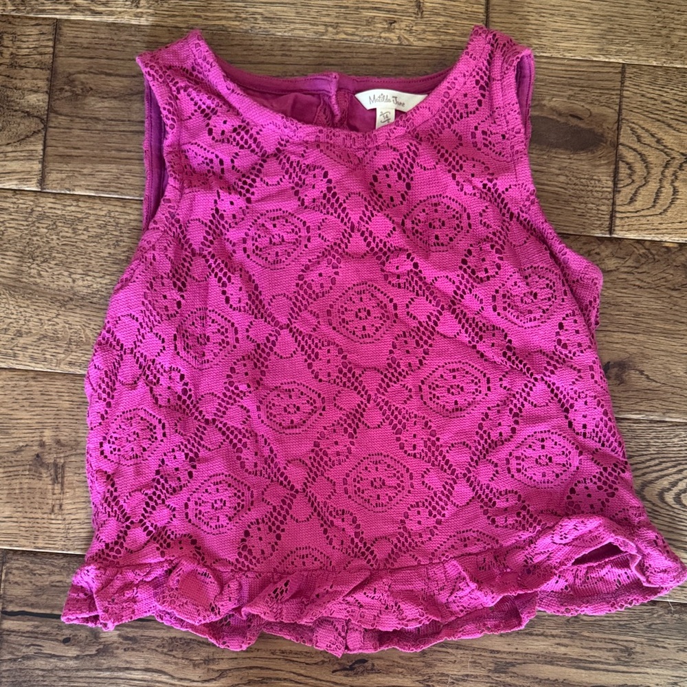 Matilda Jane Fuchsia Lace Button-Down Top